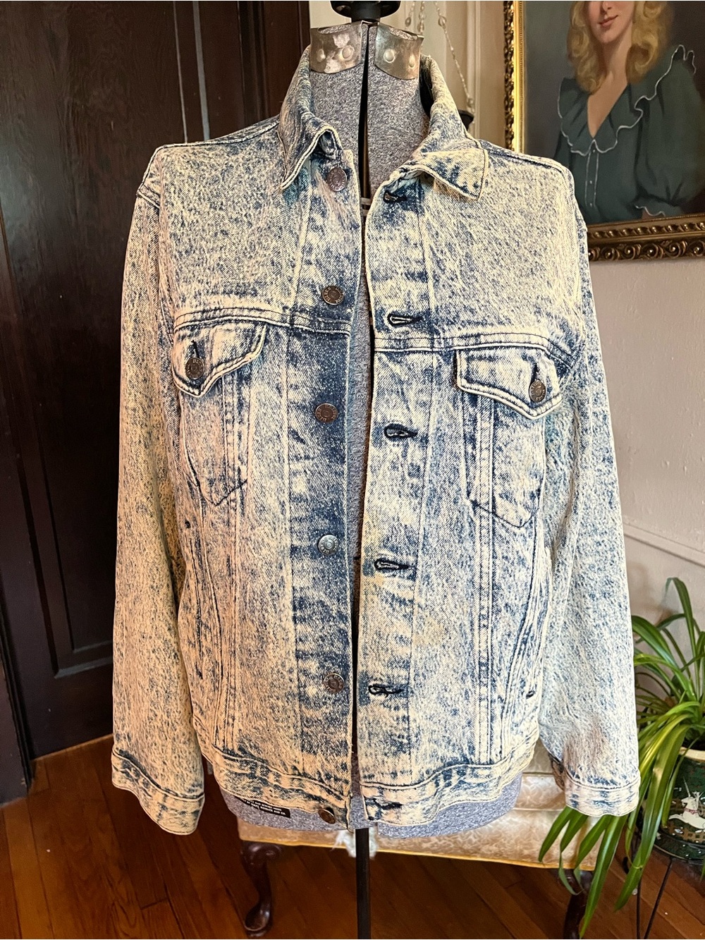 Acid Wash Denim Jacket - Light Blue